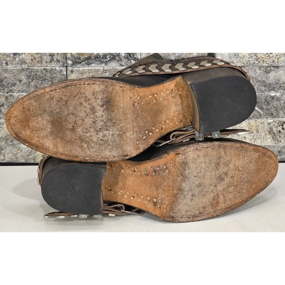 FREEBIRD Distressed Brown Leather BLADE Ankle Booties